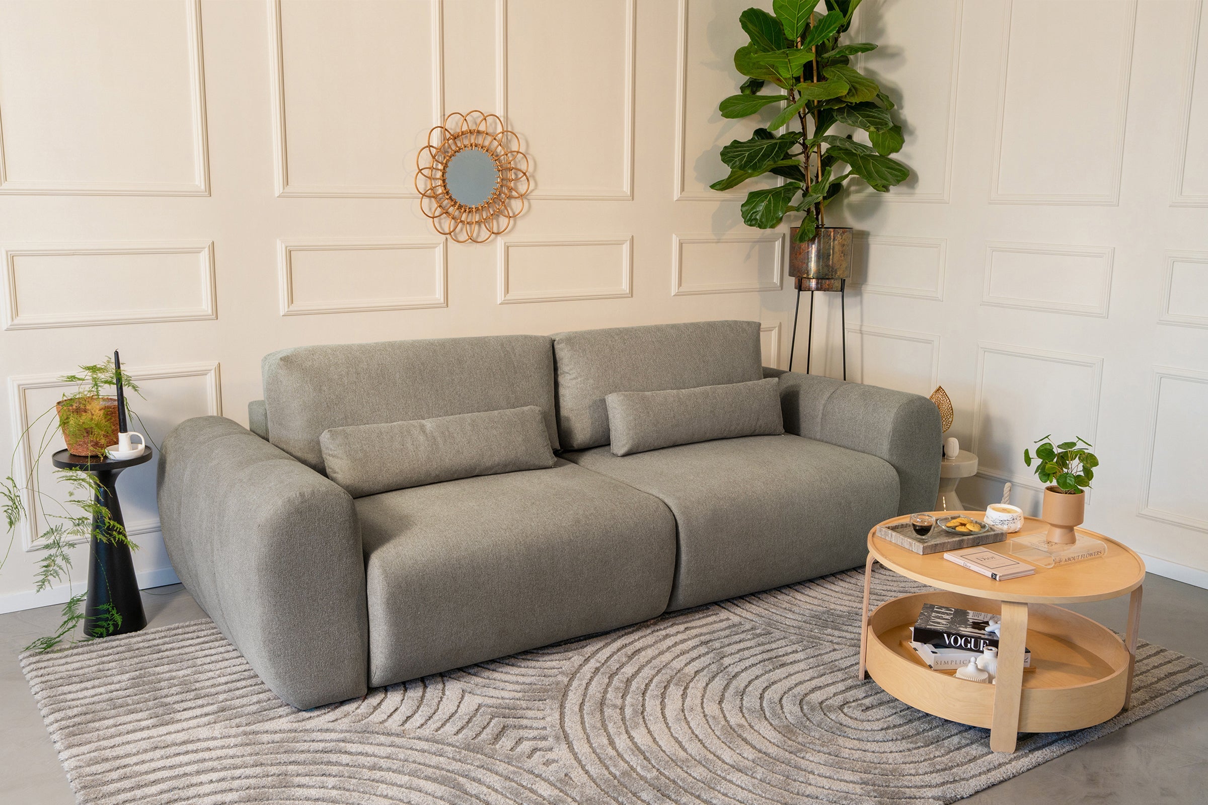 Canapea Extensibilă 3 locuri VERSA, cu 2 lăzi depozitare, 260x110x85 cm Prestige Home