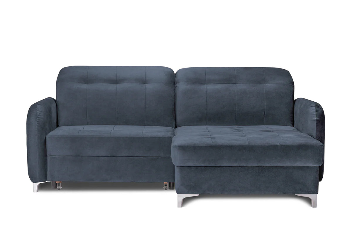 Colțar Extensibil STUDIO, cu lada depozitare, cu tetiere reglabile, 220 x 160 x 105 cm Albastru-Whisper Dreapta Prestige Home