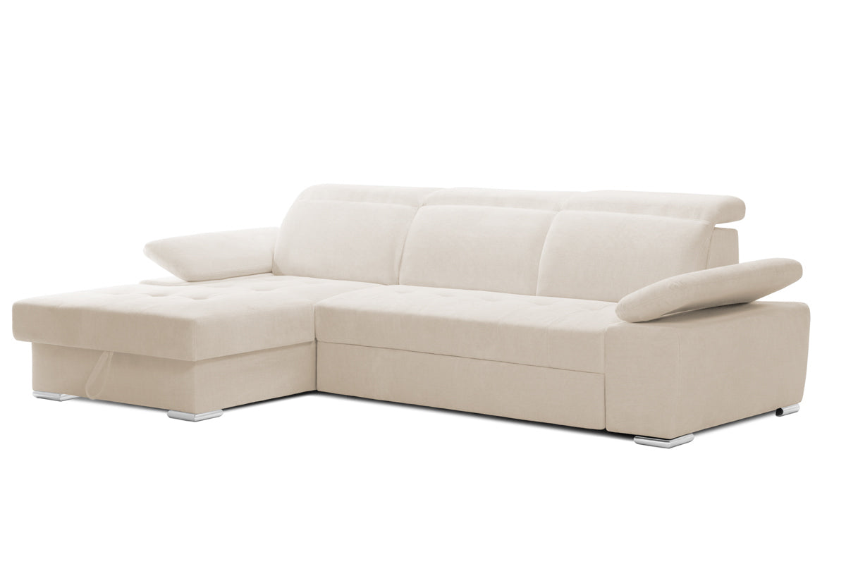 Colțar Extensibil TRENDY, cu ladă de depozitare, cu tetiere reglabile, variante stânga/dreapta 295x170x105 cm Prestige Home