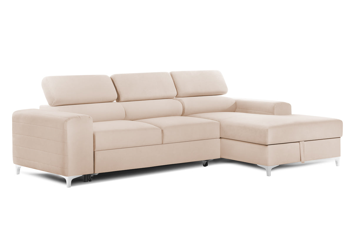 Colțar Extensibil LOFT NEW, cu lada depozitare, tetiere reglabile, 290x170x95 cm Prestige Home