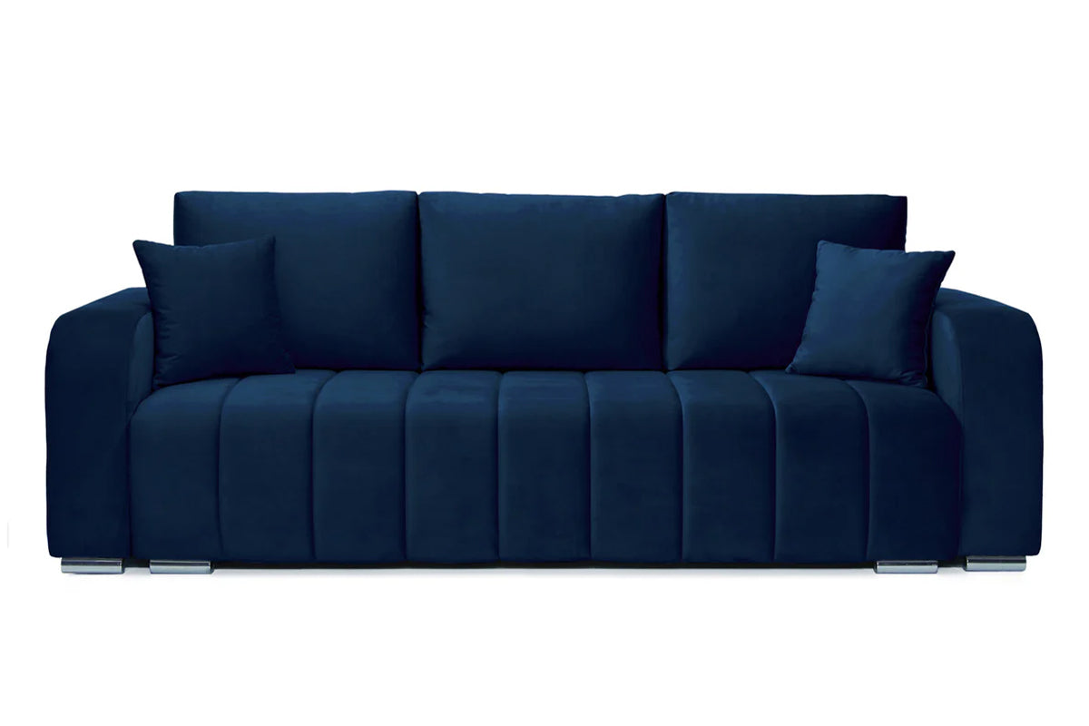 Canapea Extensibilă 3 locuri DIEGO, cu ladă de depozitare, 230x92x90 cm Velutto-Albastru Prestige Home