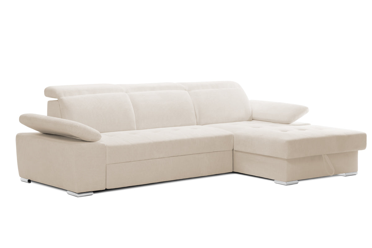 Colțar Extensibil TRENDY, cu ladă de depozitare, cu tetiere reglabile, variante stânga/dreapta 295x170x105 cm Prestige Home