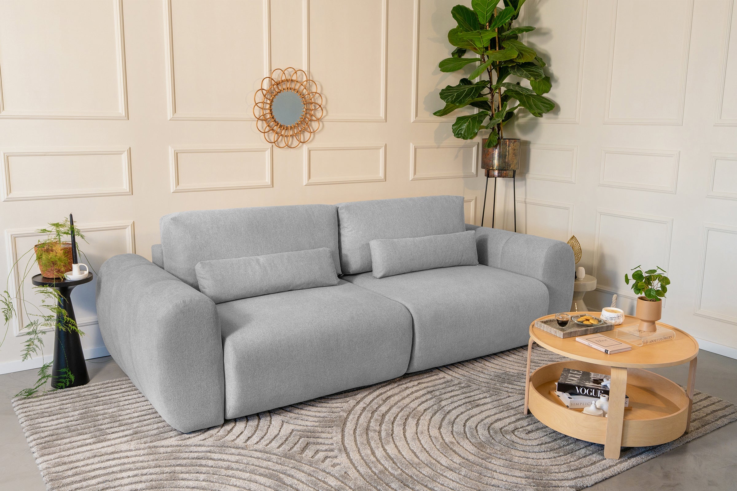 Canapea Extensibilă 3 locuri VERSA, cu 2 lăzi depozitare, 260x110x85 cm Prestige Home