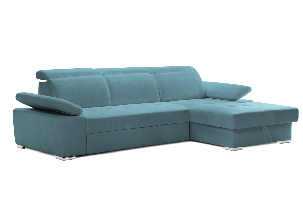 Colțar Extensibil TRENDY, cu ladă de depozitare, cu tetiere reglabile, variante stânga/dreapta 295x170x105 cm Prestige Home