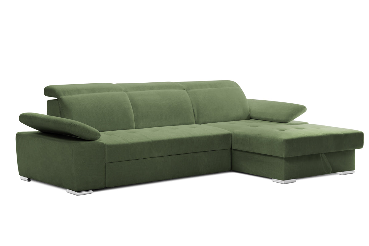 Colțar Extensibil TRENDY, cu ladă de depozitare, cu tetiere reglabile, variante stânga/dreapta 295x170x105 cm Prestige Home