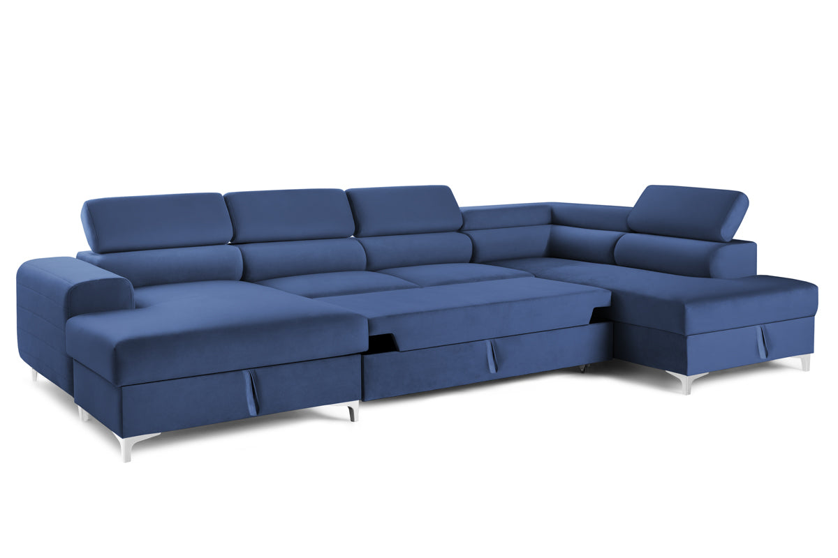 Colțar Extensibil, în formă de U, TIME NEW, cu 2 lăzi de depozitare, cu tetiere reglabile, 360x220x95 cm Prestige Home