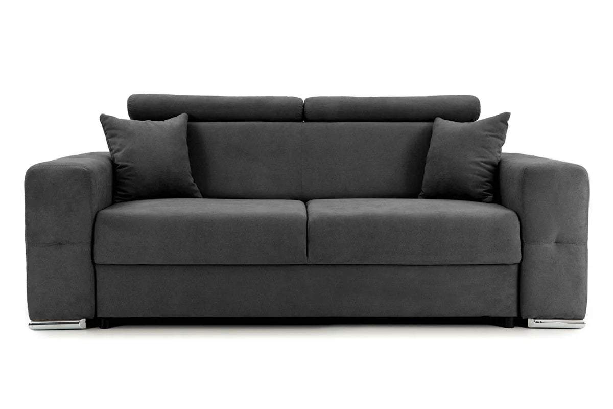 Canapea Fixă 2 locuri BELLAGIO, cu tetiere reglabile, 205x100x100 cm Gri-Inchis-Enjoy Prestige Home