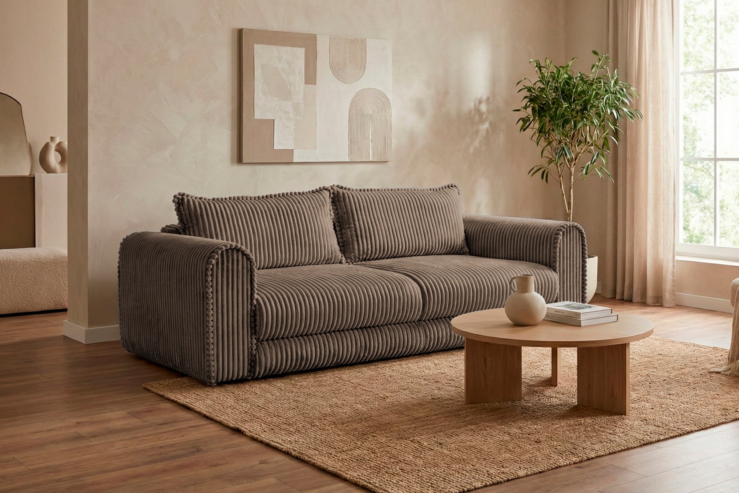 Canapea Extensibilă 3 locuri FELLINI, cu ladă depozitare, 243x108x90 cm Prestige Home