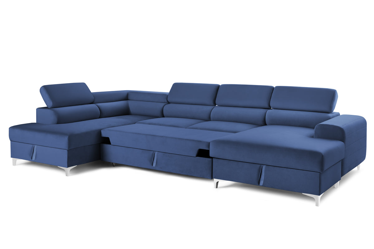 Colțar Extensibil, în formă de U, TIME NEW, cu 2 lăzi de depozitare, cu tetiere reglabile, 360x220x95 cm Prestige Home