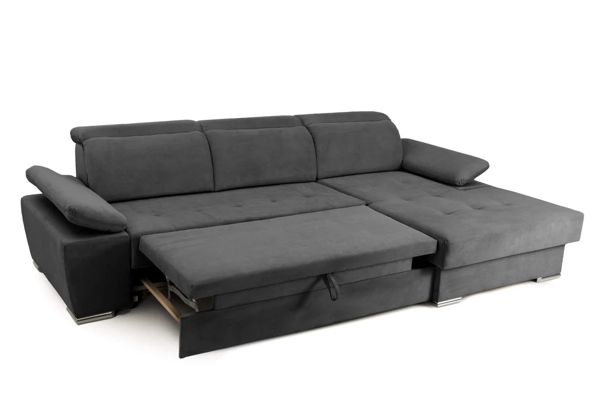 Colțar Extensibil TRENDY, cu ladă de depozitare, cu tetiere reglabile, variante stânga/dreapta 295x170x105 cm Prestige Home