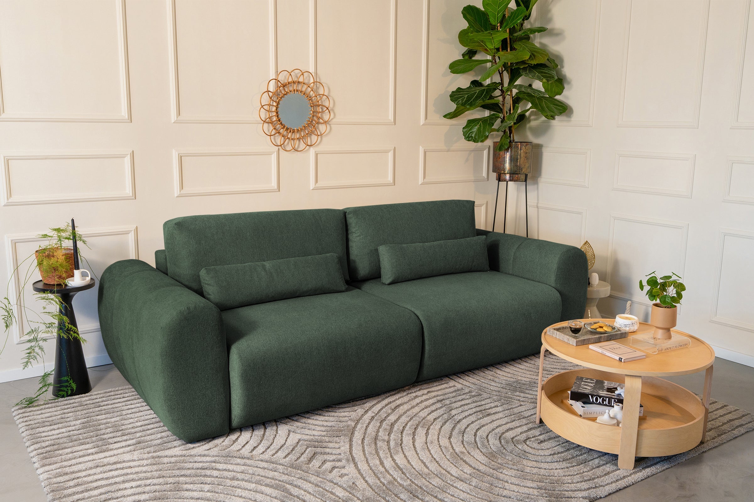 Canapea Extensibilă 3 locuri VERSA, cu 2 lăzi depozitare, 260x110x85 cm Prestige Home
