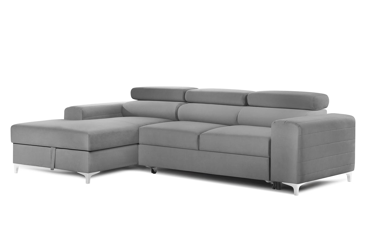 Colțar Extensibil LOFT NEW, cu lada depozitare, tetiere reglabile, 290x170x95 cm Prestige Home