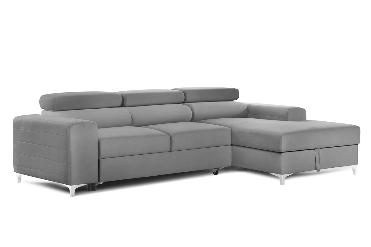 Colțar Extensibil LOFT NEW, cu lada depozitare, tetiere reglabile, 290x170x95 cm Prestige Home