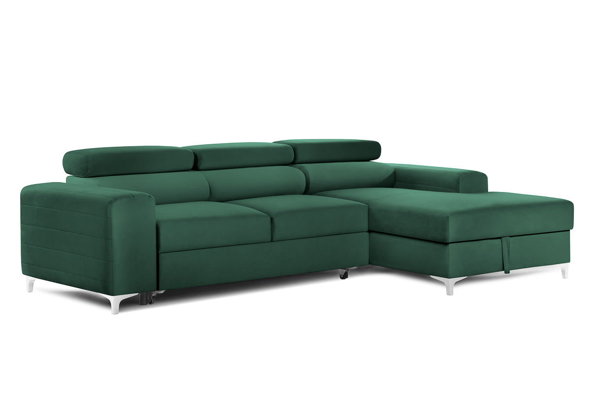Colțar Extensibil LOFT NEW, cu lada depozitare, tetiere reglabile, 290x170x95 cm Prestige Home