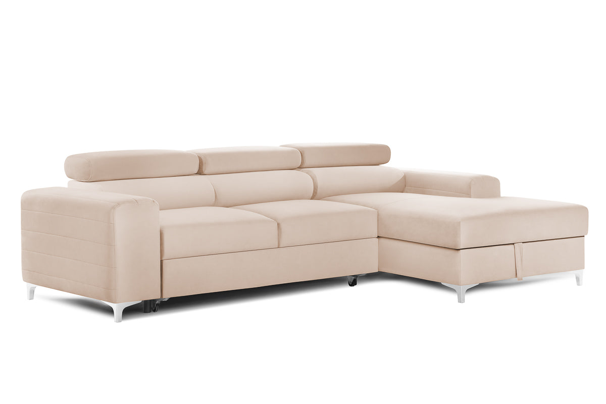 Colțar Extensibil LOFT NEW, cu lada depozitare, tetiere reglabile, 290x170x95 cm Prestige Home
