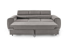 Canapea Extensibilă 3 locuri TIME, cu tetiere reglabile, cu suport lombar, 255x97x94 cm #color_Gri-Silver-Velluto