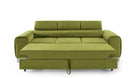 Canapea Extensibilă 3 locuri TIME, cu tetiere reglabile, cu suport lombar, 255x97x94 cm #color_Verde-Olive-Velluto