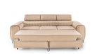 Canapea Extensibilă 3 locuri TIME, cu tetiere reglabile, cu suport lombar, 255x97x94 cm #color_Bej-Velluto