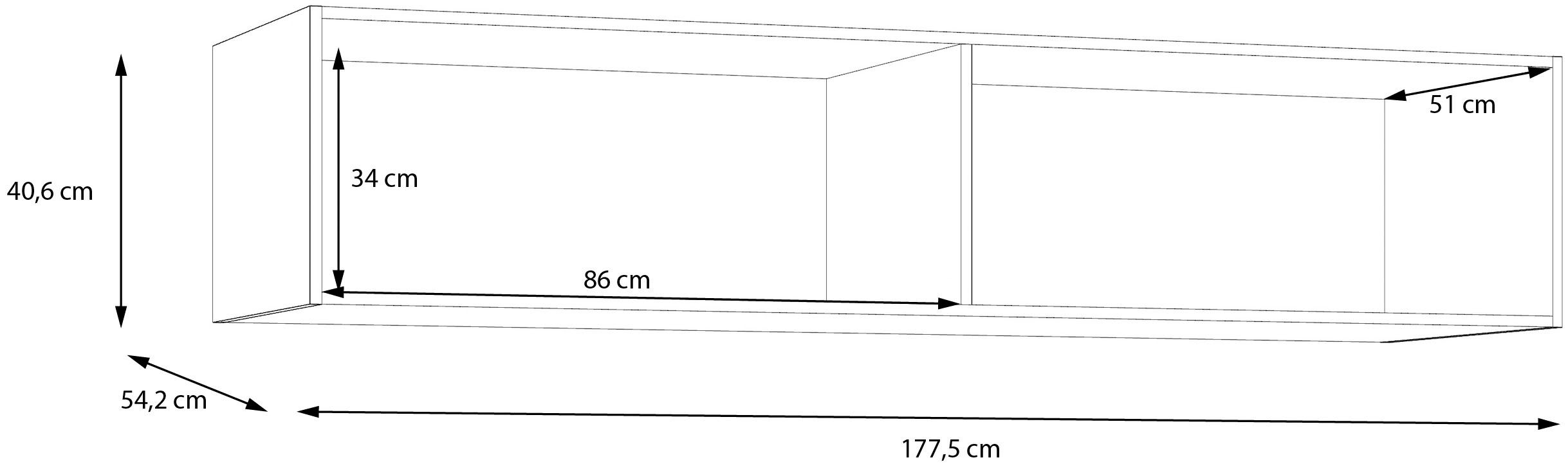 Suprapozabil pentru dulap, alb, 177,5x54,2x38,1 cm Arboteca