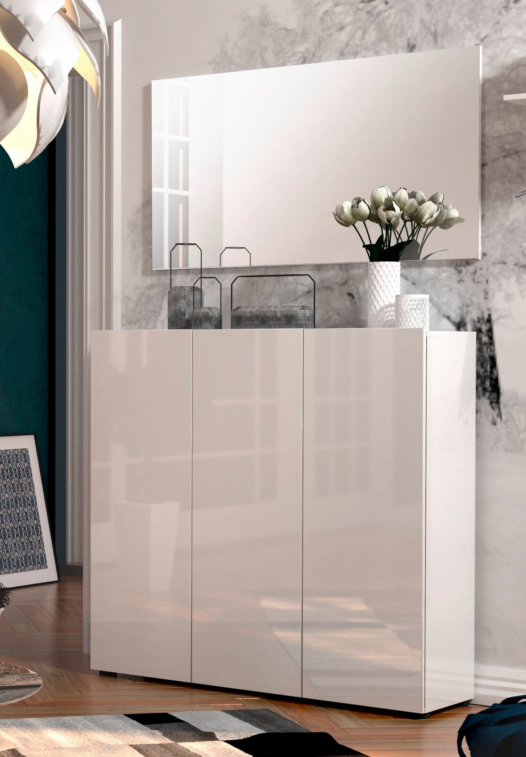 Pantofar Mister , Alb lucios , 120 cm latime Arboteca