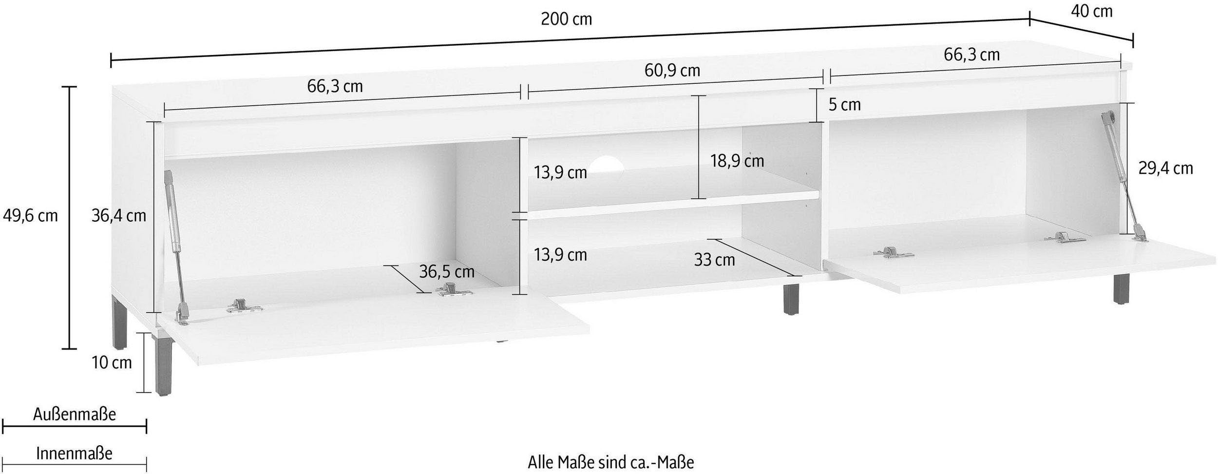 Comodă TV Genio Industrial, 200 cm, stejar/antracit Arboteca