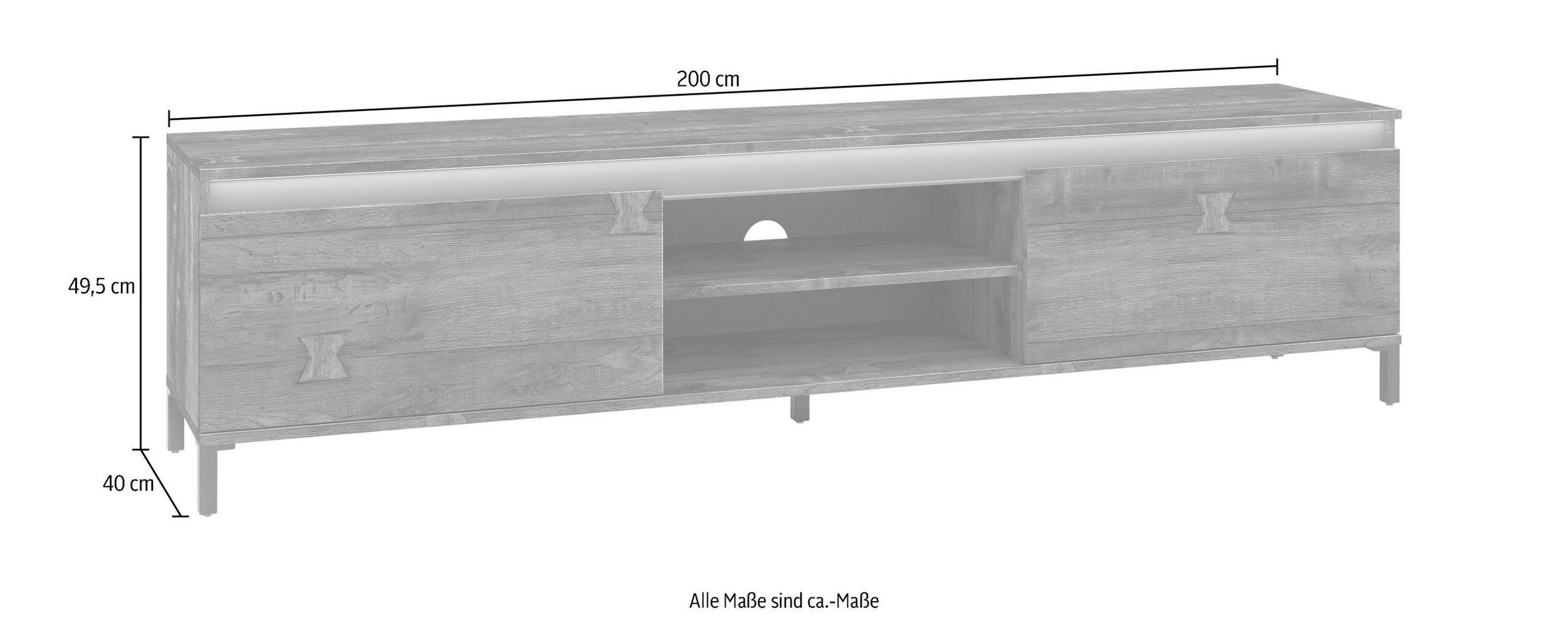 Comodă TV Genio Industrial, 200 cm, stejar/antracit Arboteca