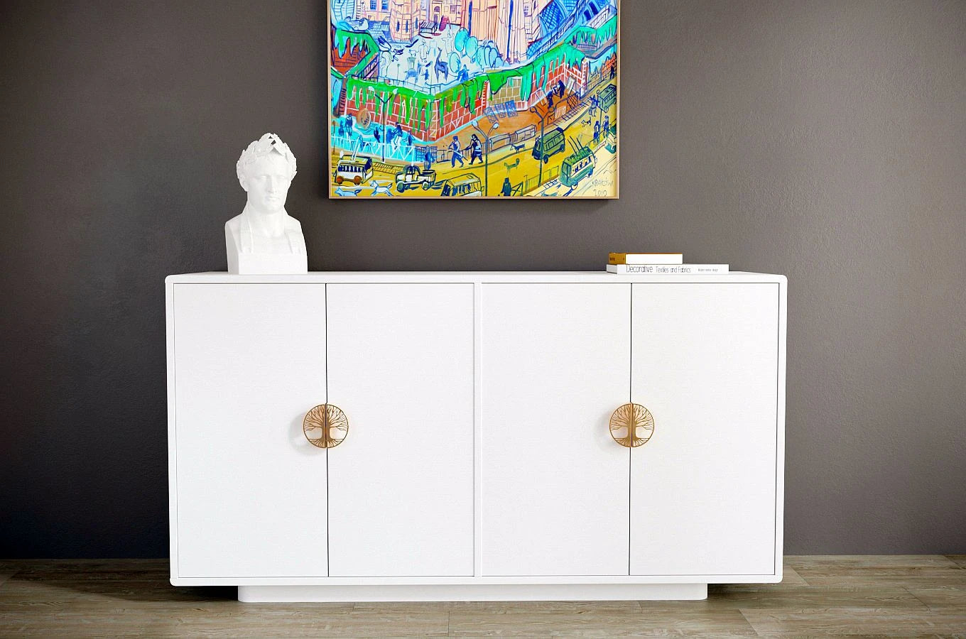 Comoda Lotus, Alb, 139 cm Arboteca