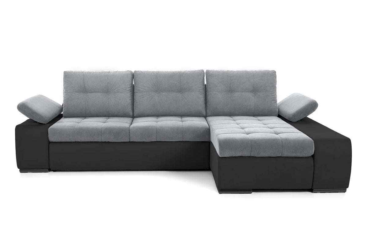 Colțar Extensibil VENETIA, cu ladă de depozitare, variante stânga/dreapta 290x170x80 cm Dreapta Gri-Deschis-Gri-Inchis-Enjoy Prestige Home