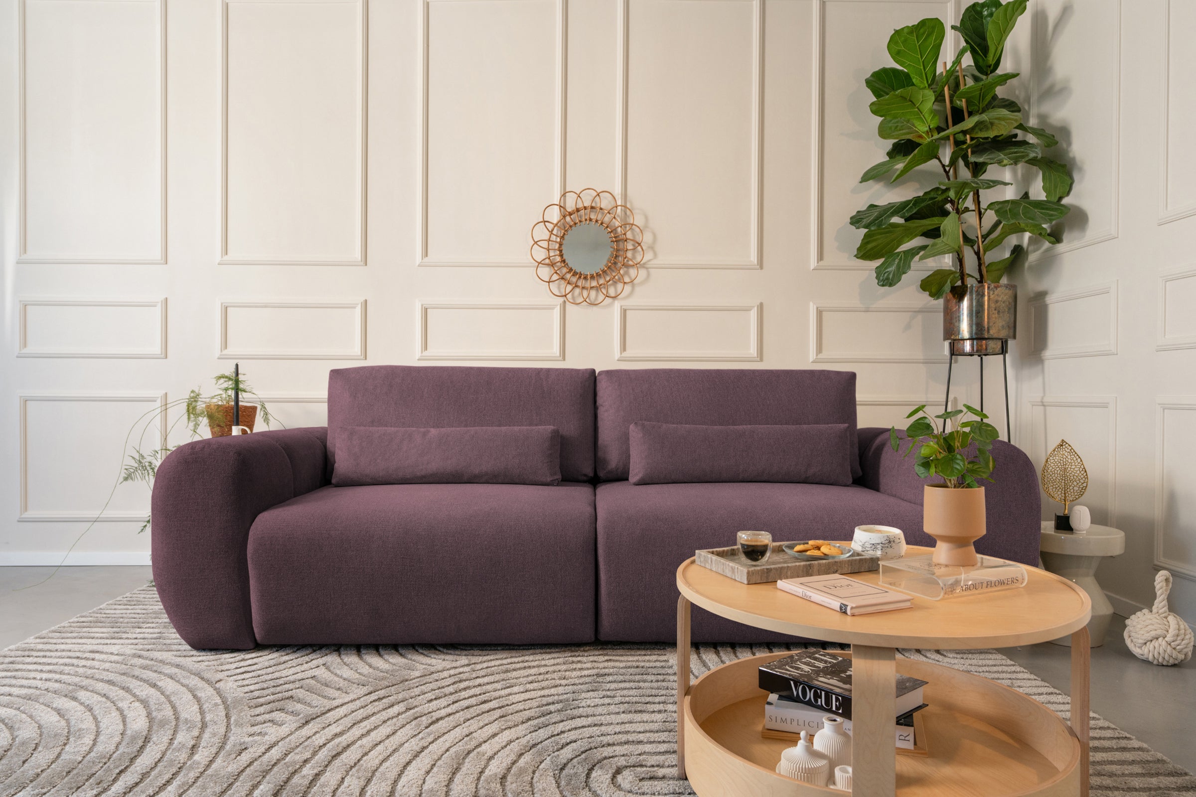 Canapea Extensibilă 3 locuri VERSA, cu 2 lăzi depozitare, 260x110x85 cm Prestige Home