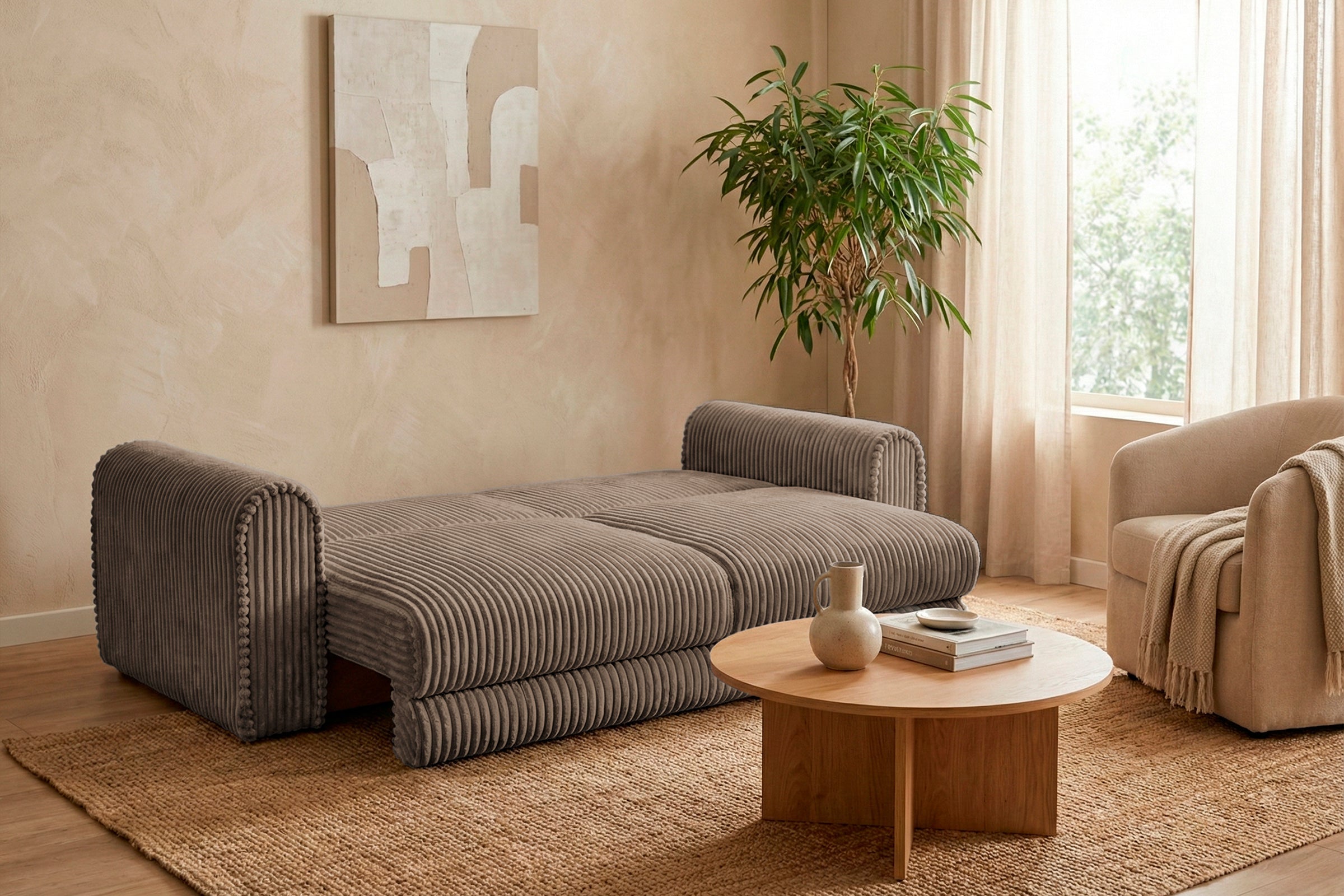 Canapea Extensibilă 3 locuri FELLINI, cu ladă depozitare, 243x108x90 cm Prestige Home