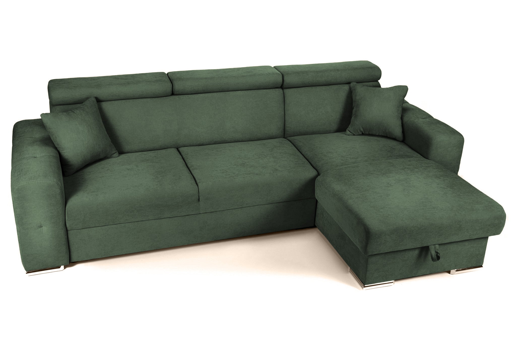 Colțar Extensibil BELLAGIO, șezlong interschimbabil, cu ladă de depozitare, cu tetiere reglabile, 280x170x100 cm Prestige Home