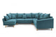 Colțar Extensibil, în formă de U, JULIET, cu ladă de depozitare, variante stânga/dreapta, 316x246x95 cm Turcoaz-Como Dreapta Prestige