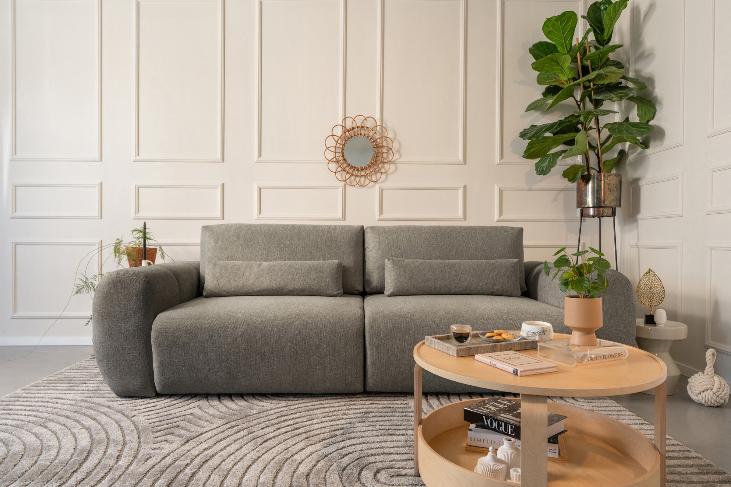 Canapea Extensibilă 3 locuri VERSA, cu 2 lăzi depozitare, 260x110x85 cm Prestige Home