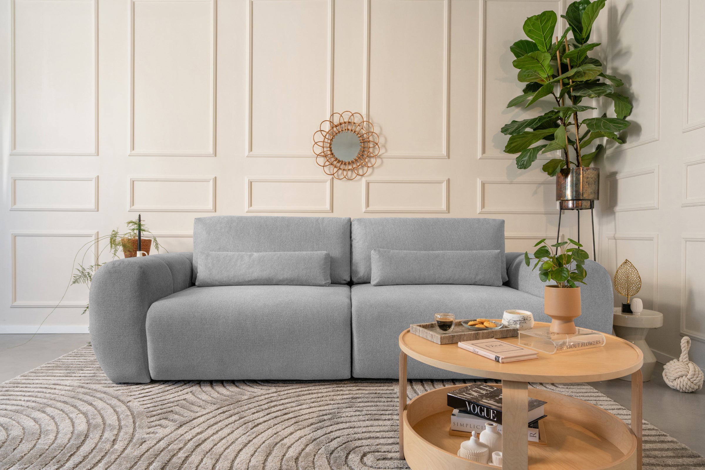 Canapea Extensibilă 3 locuri VERSA, cu 2 lăzi depozitare, 260x110x85 cm Prestige Home