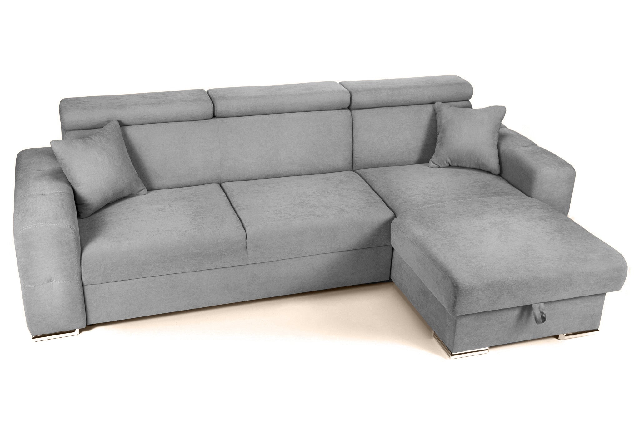 Colțar Extensibil BELLAGIO, șezlong interschimbabil, cu ladă de depozitare, cu tetiere reglabile, 280x170x100 cm Prestige Home