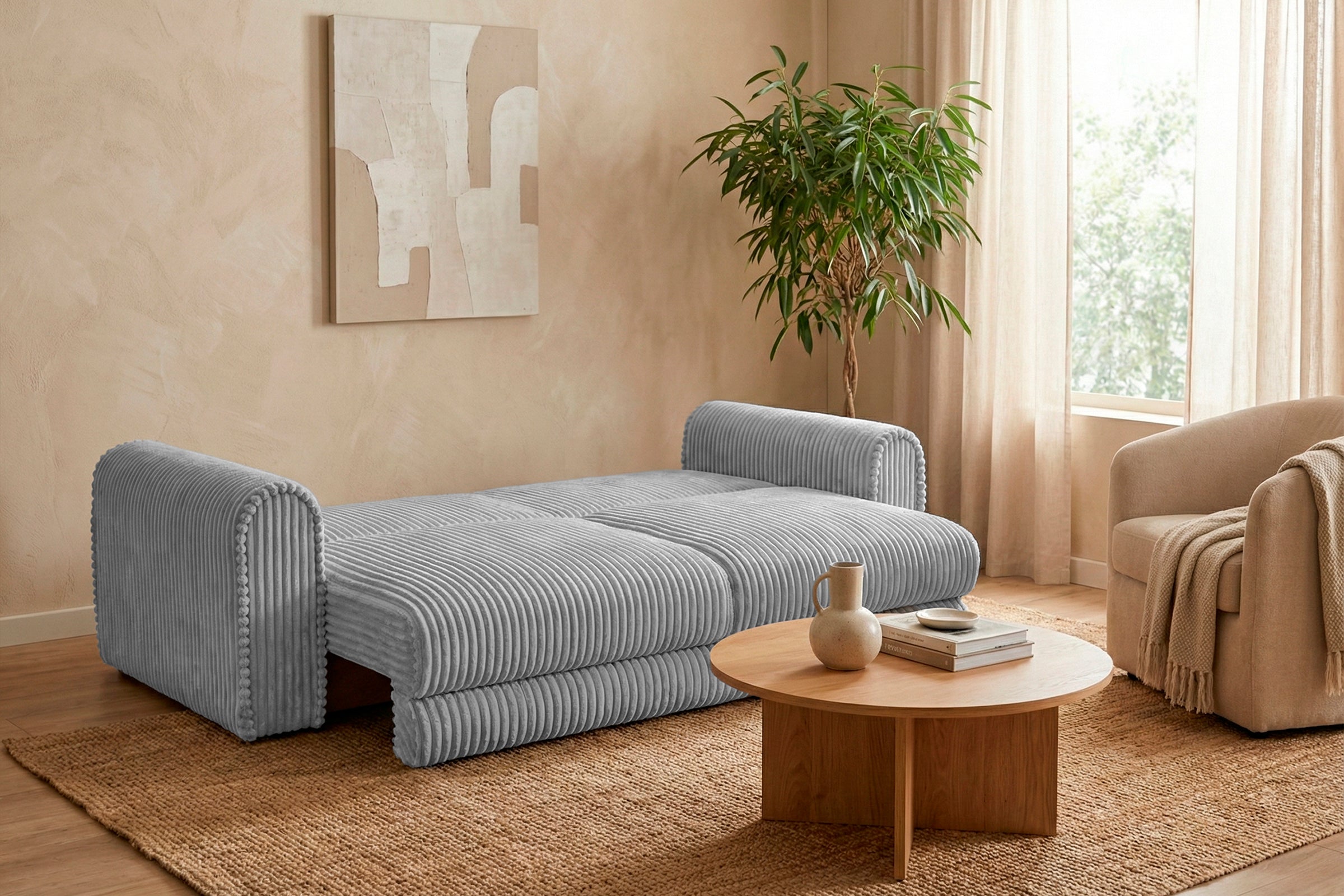 Canapea Extensibilă 3 locuri FELLINI, cu ladă depozitare, 243x108x90 cm Prestige Home