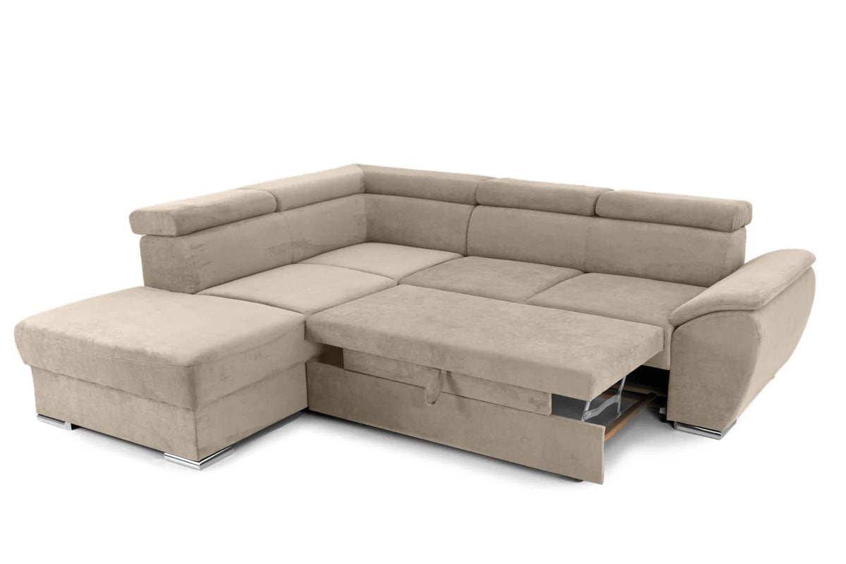 Colțar Extensibil CUBA, cu tetiere reglabile, variante stânga/dreapta 266x232x80 cm Prestige Home