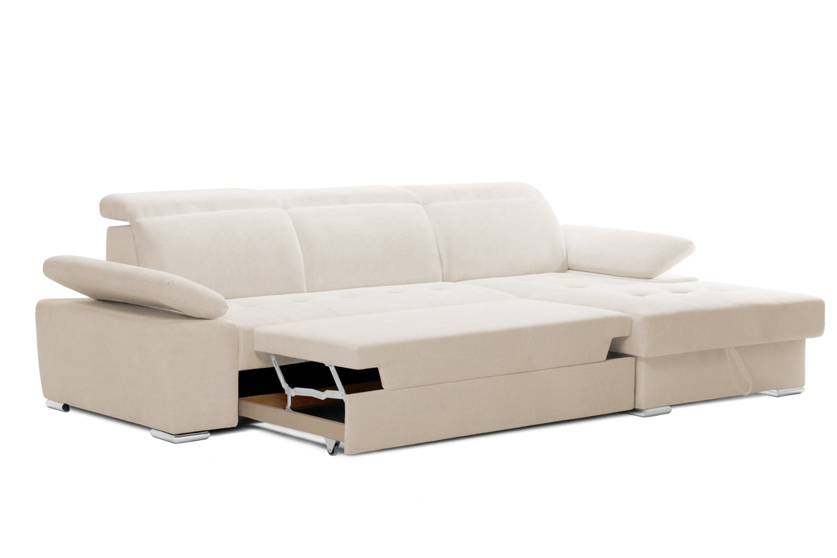 Colțar Extensibil TRENDY, cu ladă de depozitare, cu tetiere reglabile, variante stânga/dreapta 295x170x105 cm Prestige Home