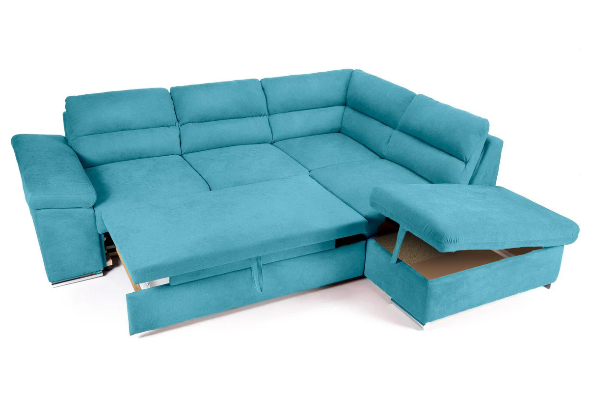 Colțar Extensibil ALONSO, cu ladă de depozitare, variante stânga/dreapta 260x220x85 cm Prestige Home