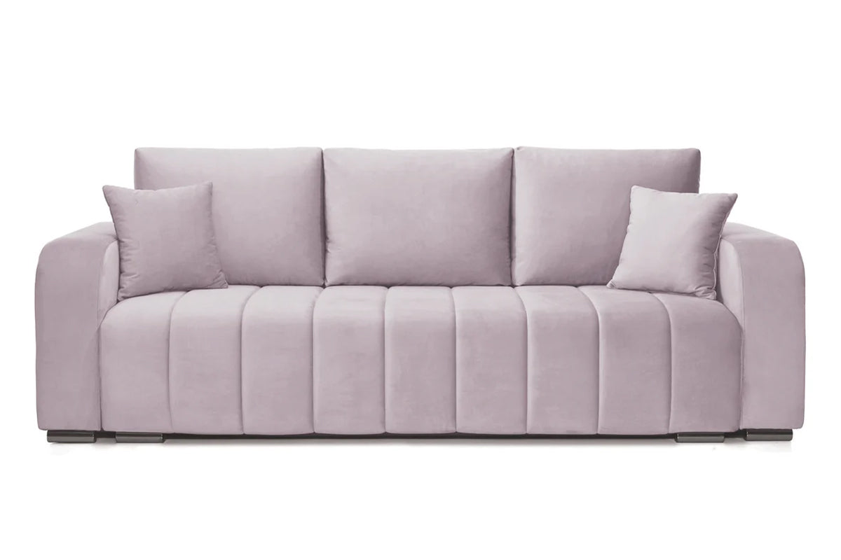 Canapea Extensibilă 3 locuri DIEGO, cu ladă de depozitare, 230x92x90 cm Velutto-Roz Prestige Home