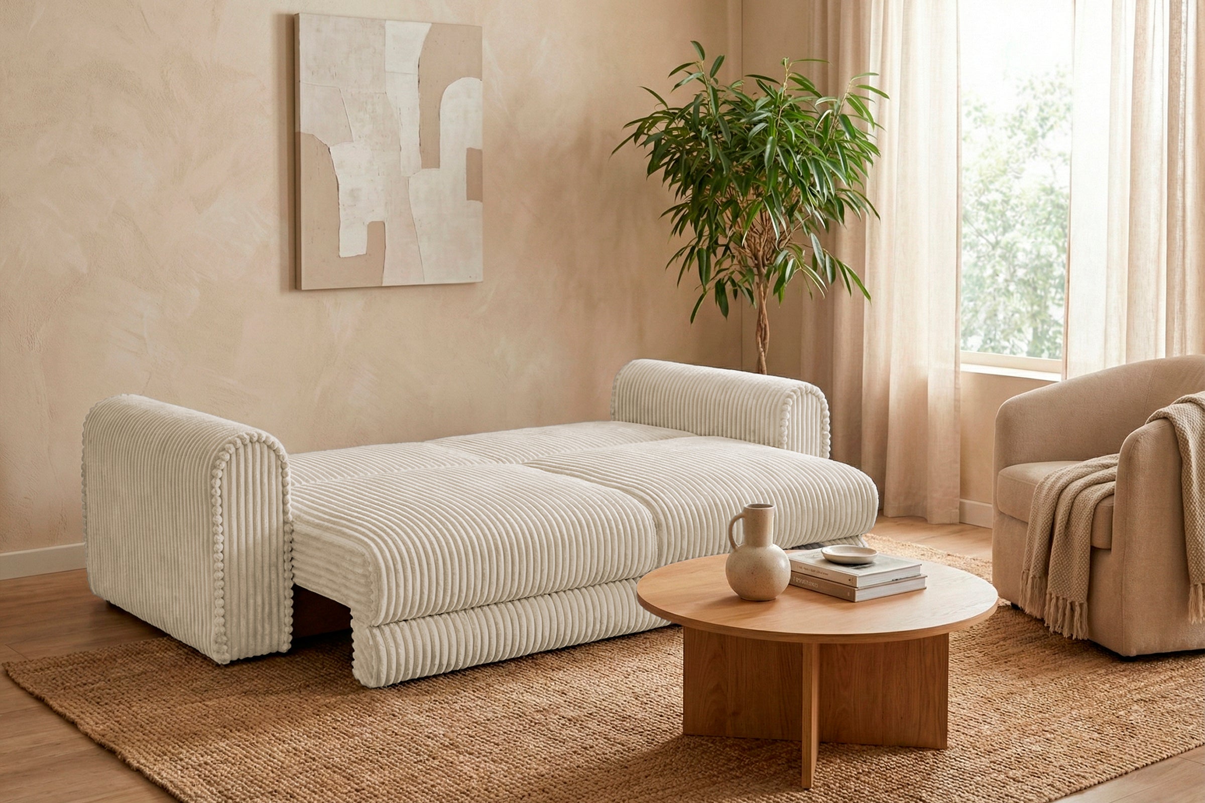 Canapea Extensibilă 3 locuri FELLINI, cu ladă depozitare, 243x108x90 cm Prestige Home