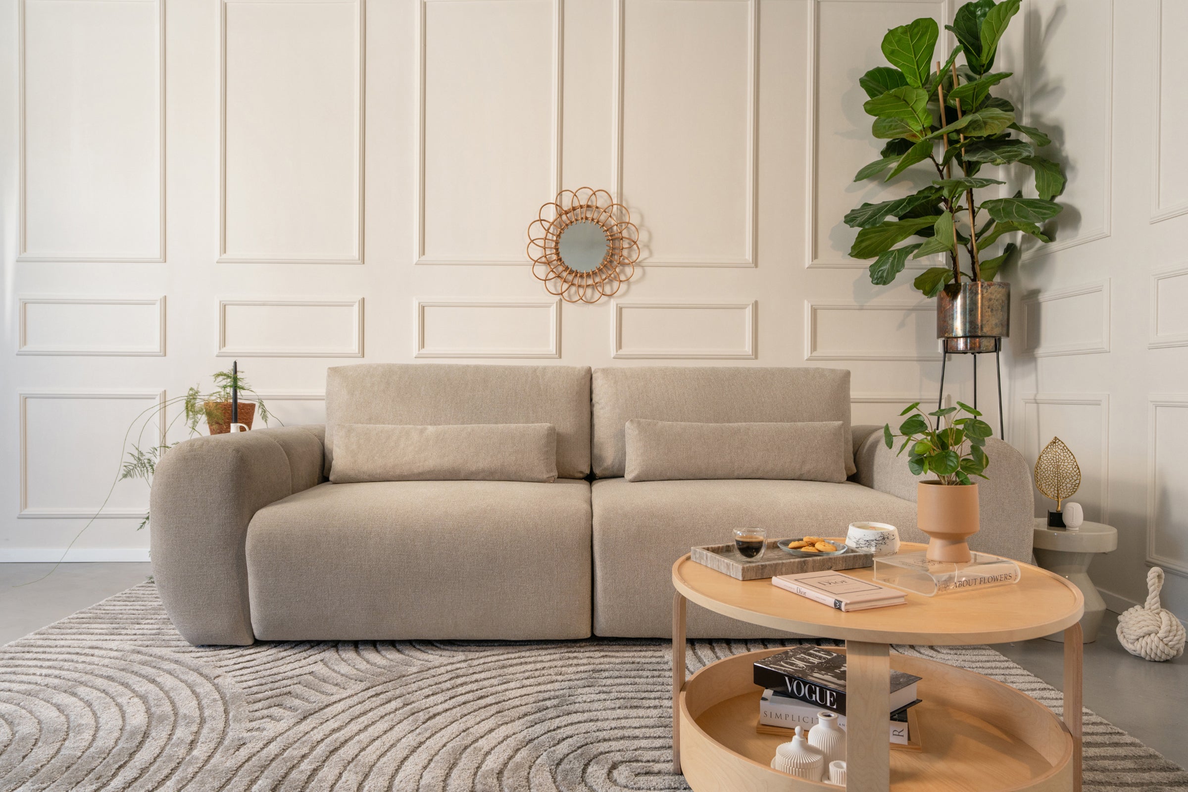 Canapea Extensibilă 3 locuri VERSA, cu 2 lăzi depozitare, 260x110x85 cm Prestige Home