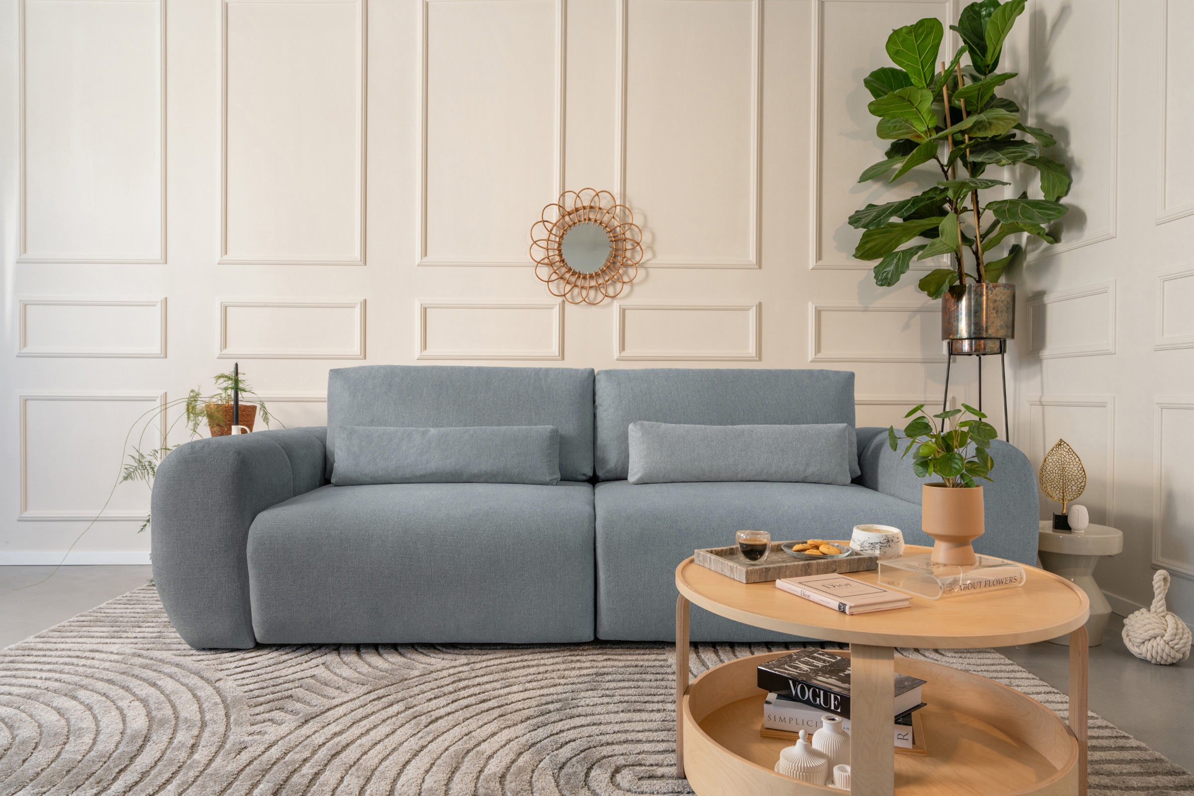 Canapea Extensibilă 3 locuri VERSA, cu 2 lăzi depozitare, 260x110x85 cm Prestige Home