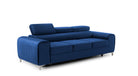 Canapea Extensibilă 3 locuri TIME, cu tetiere reglabile, cu suport lombar, 255x97x94 cm #color_Albastru-Velluto