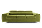 Canapea Extensibilă 3 locuri TIME, cu tetiere reglabile, cu suport lombar, 255x97x94 cm #color_Verde-Olive-Velluto