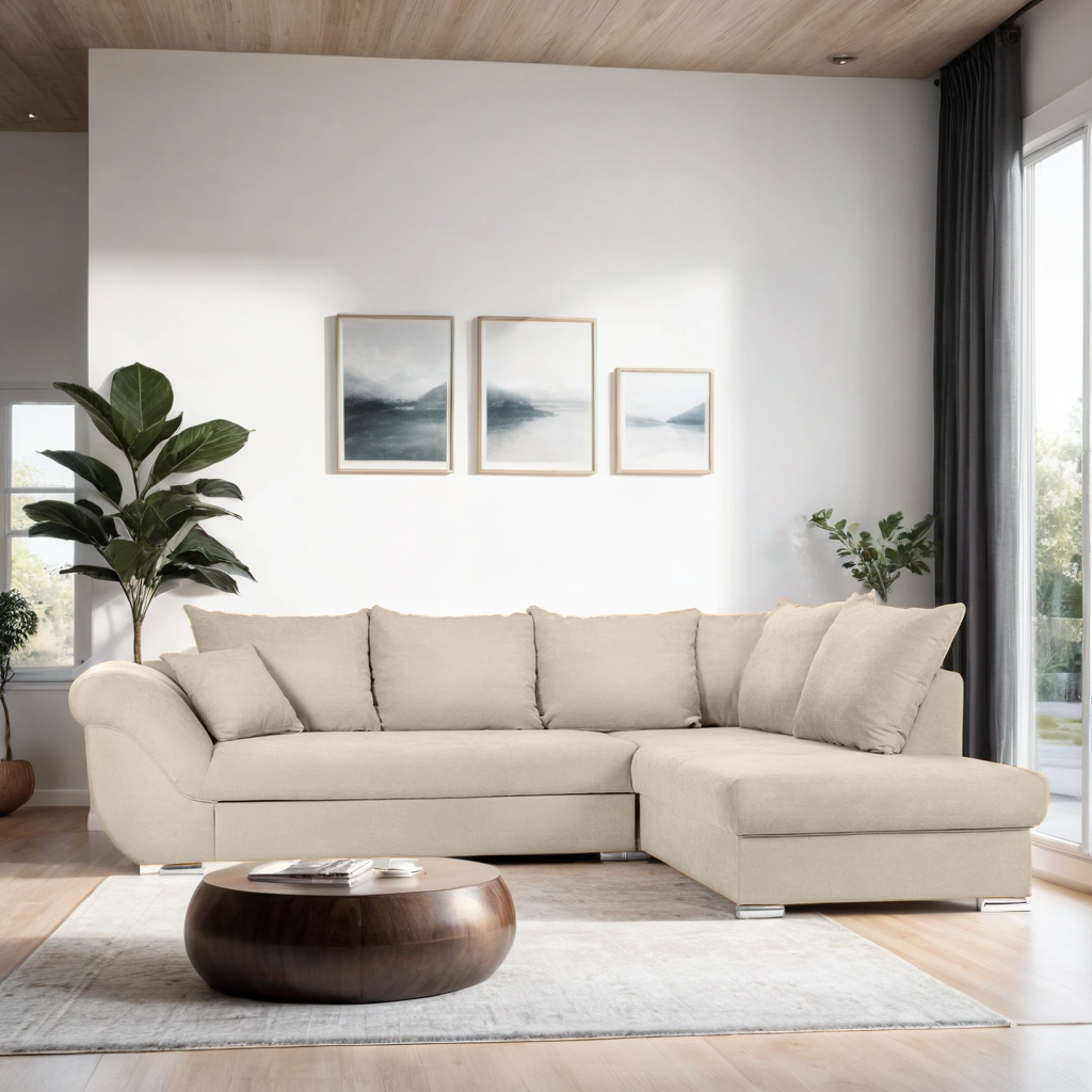 Colțar Extensibil SANTOS, variante stânga/dreapta, 295x215x80 cm Prestige Home