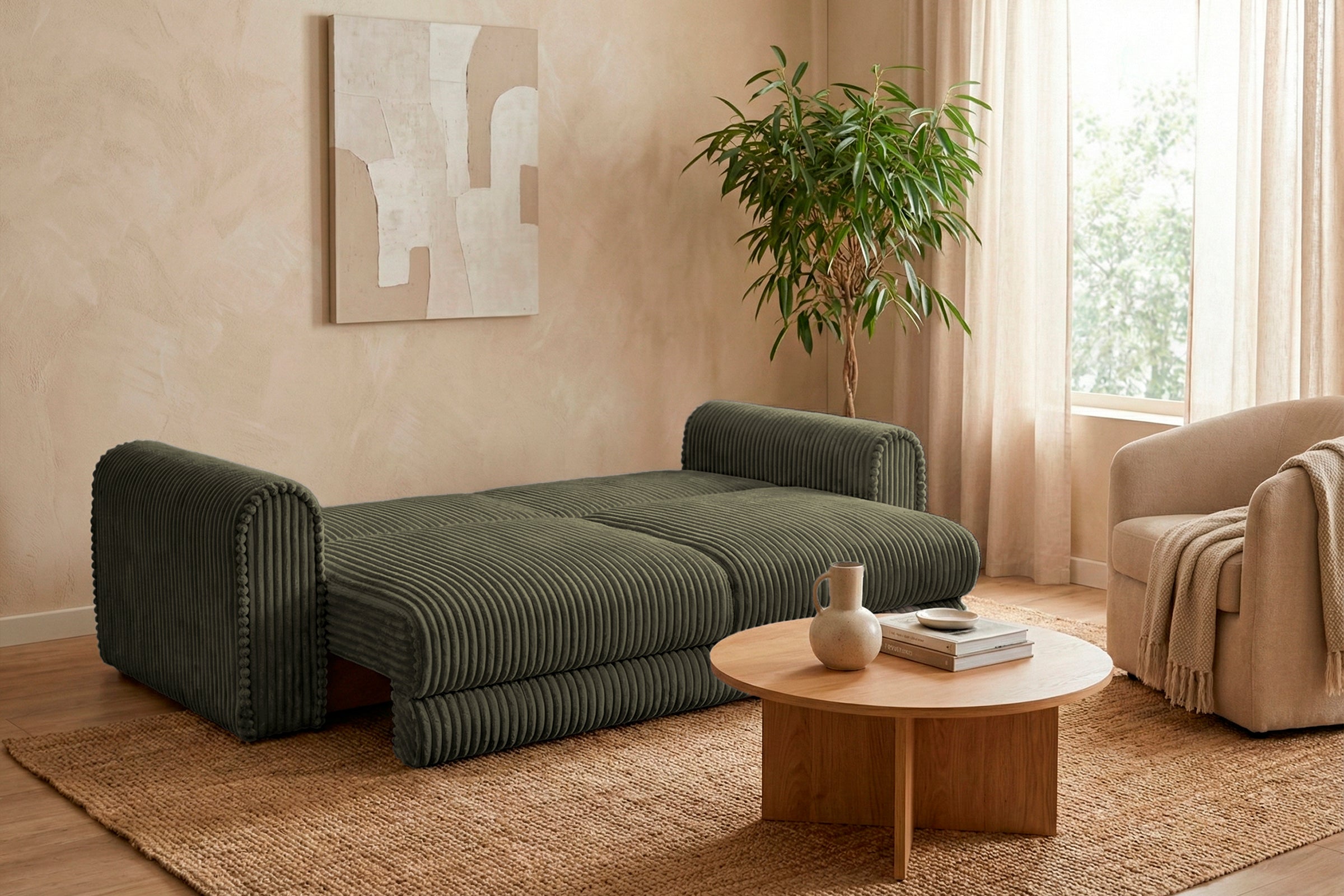 Canapea Extensibilă 3 locuri FELLINI, cu ladă depozitare, 243x108x90 cm Prestige Home