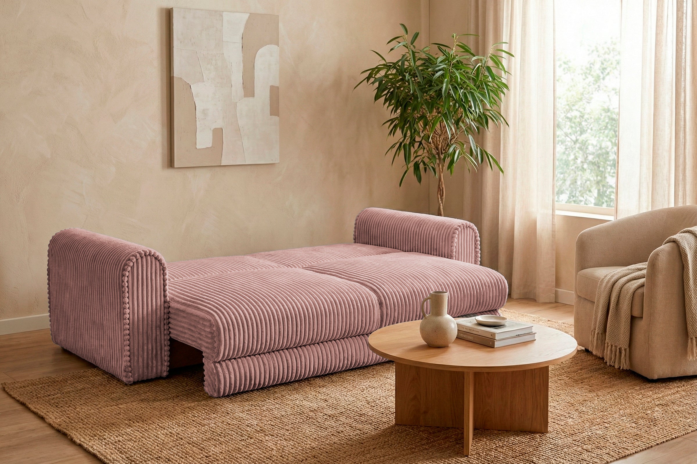 Canapea Extensibilă 3 locuri FELLINI, cu ladă depozitare, 243x108x90 cm Prestige Home
