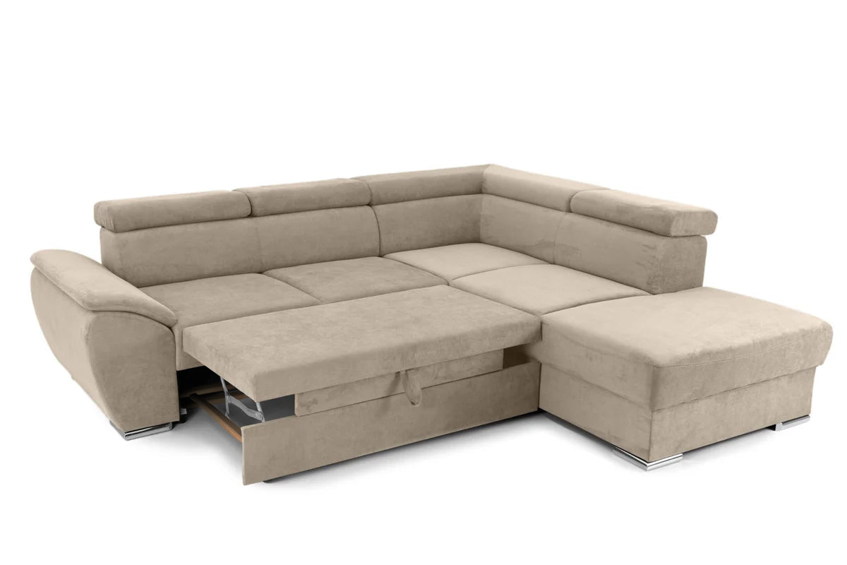 Colțar Extensibil CUBA, cu tetiere reglabile, variante stânga/dreapta 266x232x80 cm Prestige Home