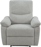 Fotoliu recliner ODILON cu funcție relax manuală, textil gri deschis Arboteca